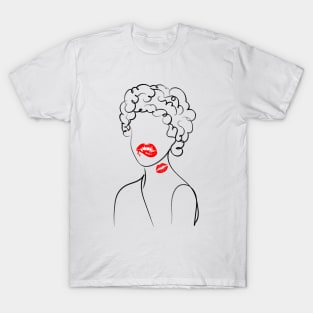 Girl Red Lips Funny Kiss T-Shirt